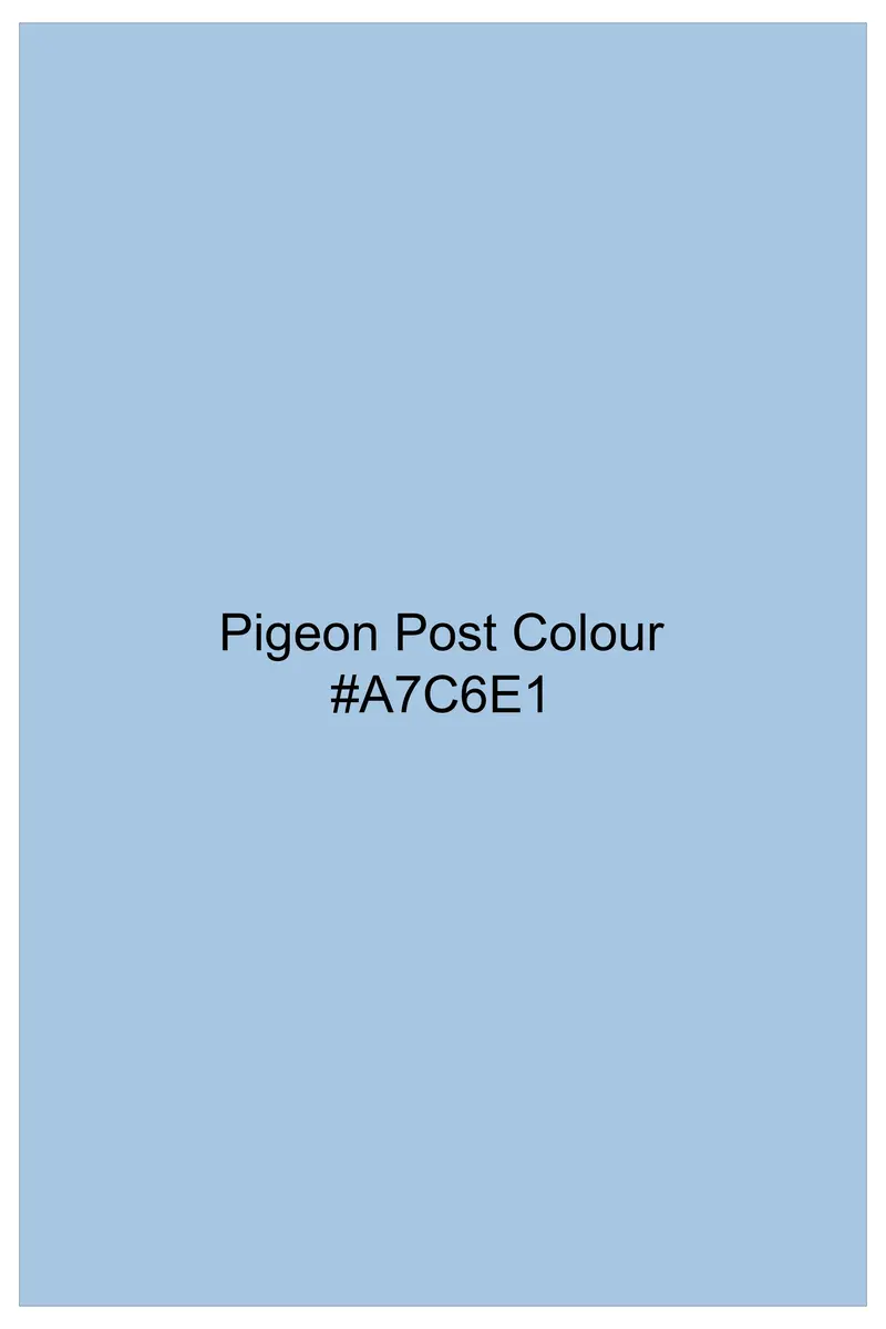 Pigeon Post Blue Dobby Textured Premium Giza Cotton Designer Shirt 8
