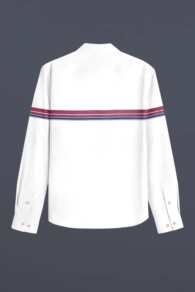 Pinfleur-Bright White And Camelot Pink Striped Oxford Premium Cotton Casual Shirt 7