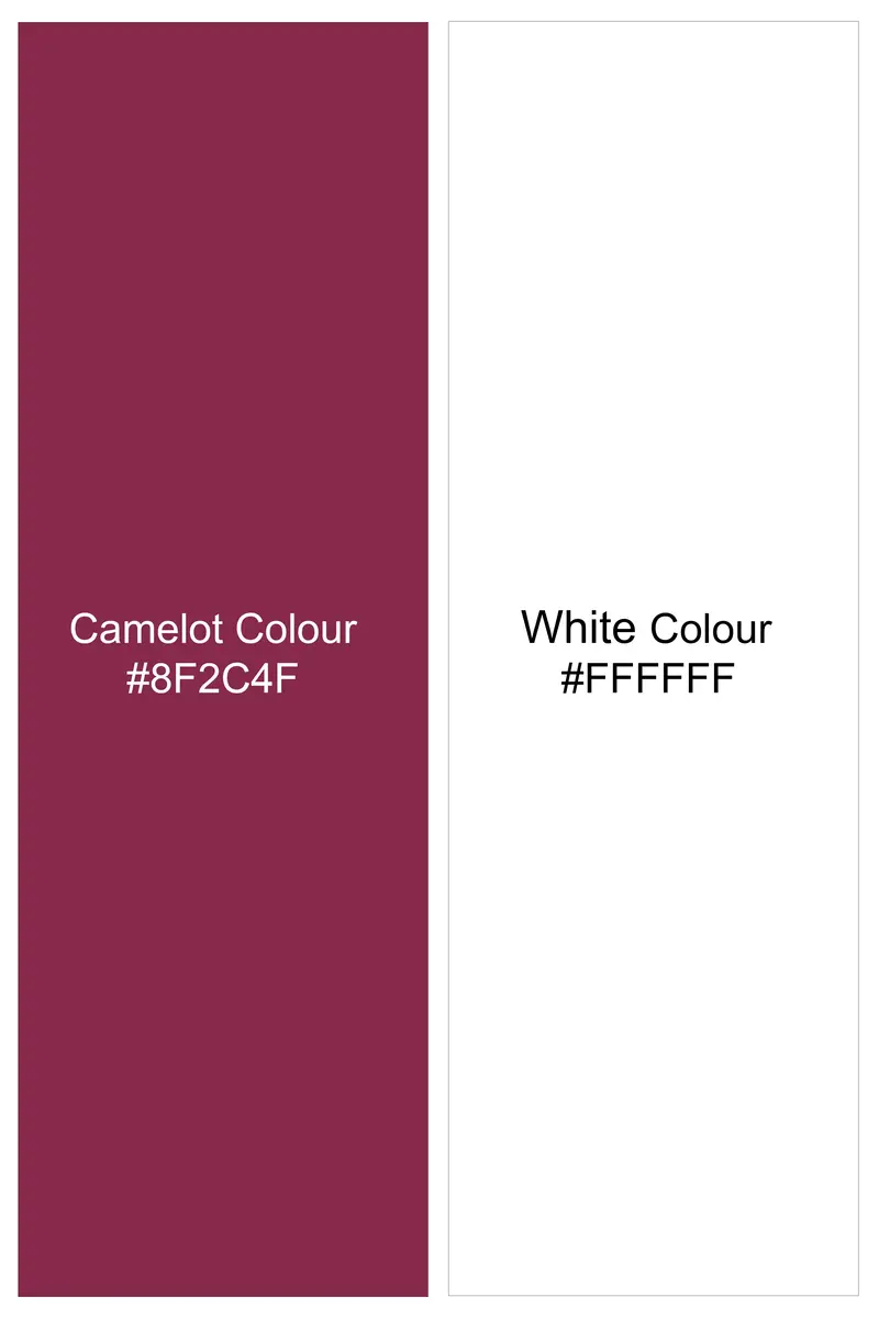 Pinfleur-Bright White And Camelot Pink Striped Oxford Premium Cotton Casual Shirt 8