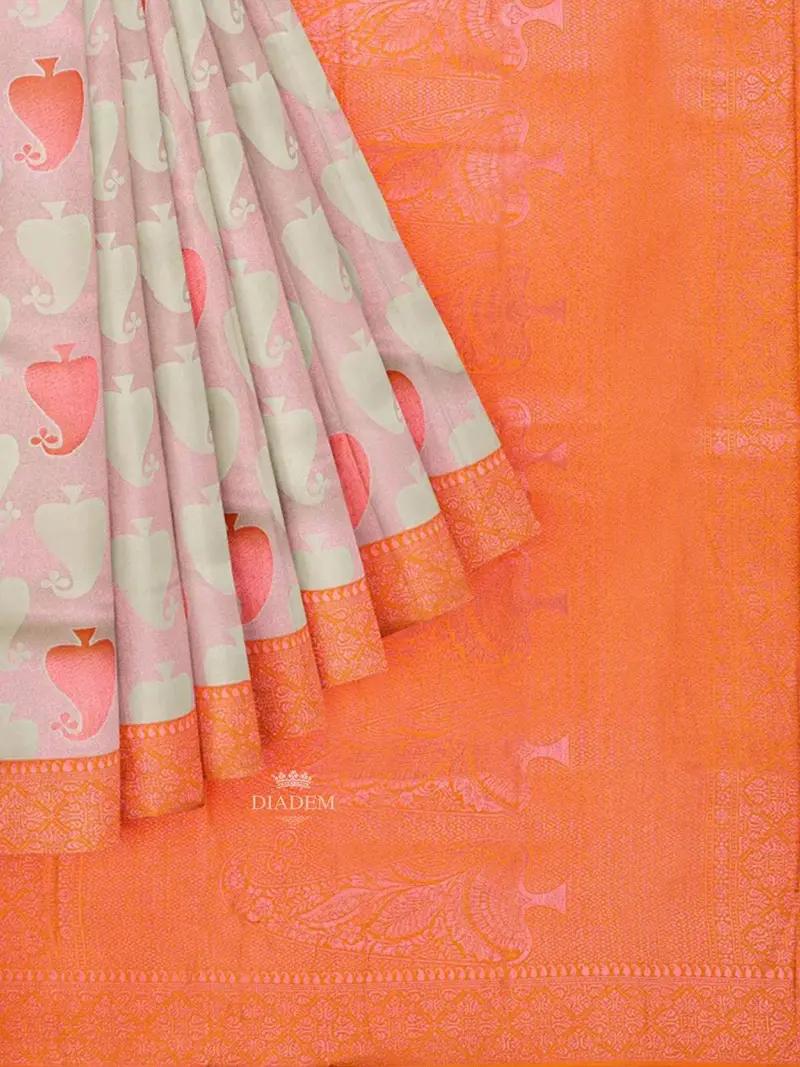 Pink Art Silk Saree With Zari Butta On The Body And Contrast Zari Border 1