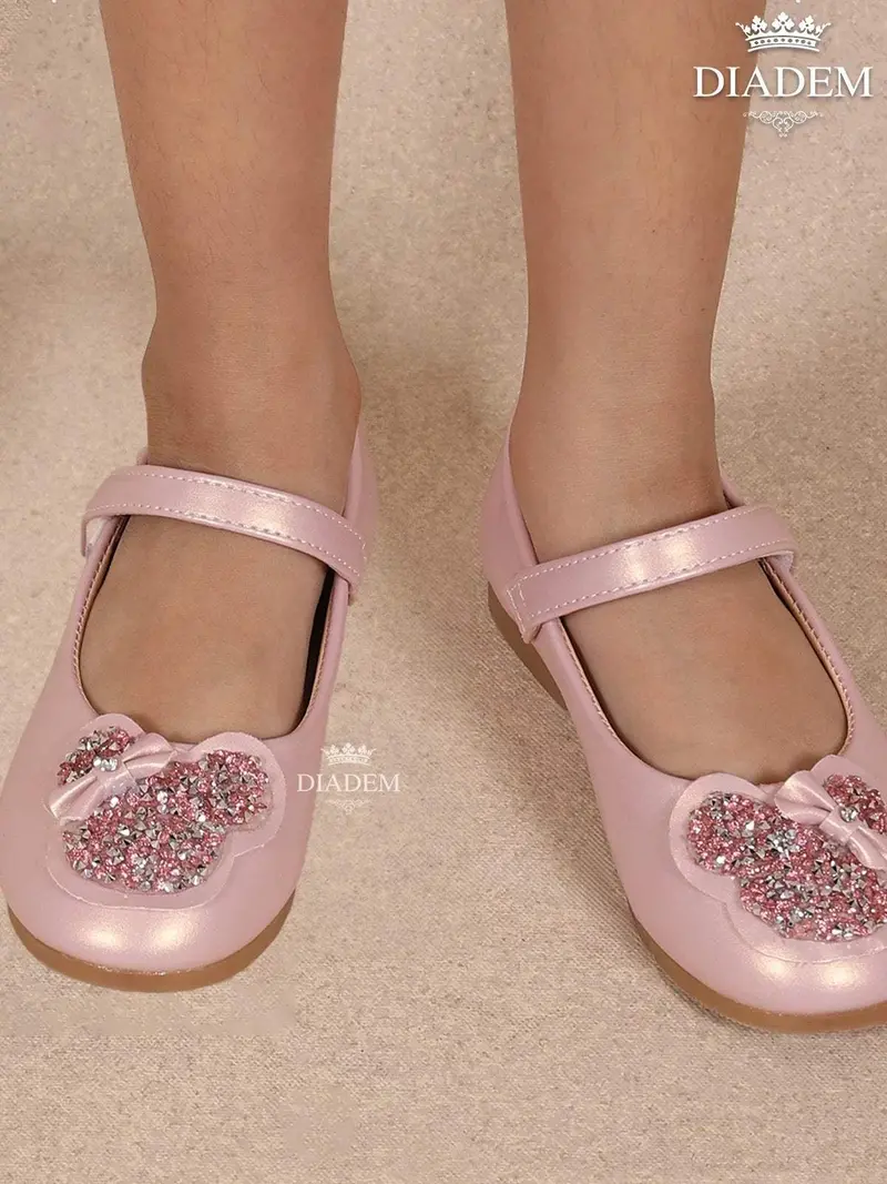 Pink Ballerina Flats Adorned With Stones 2