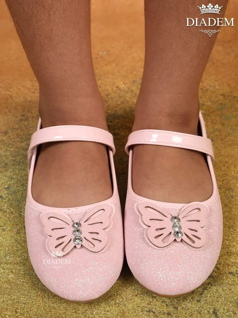 Pink Ballerina Flats With Glitters 1