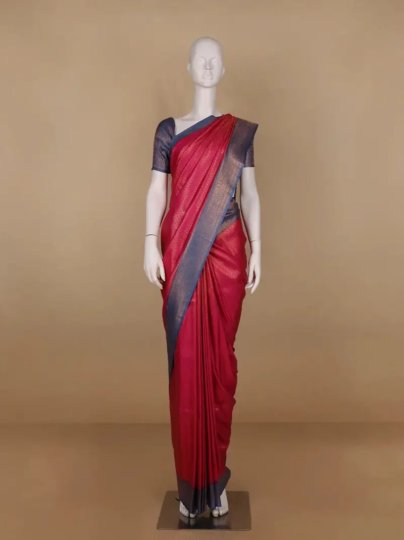 Pink Butta Design Zari Weaving Soft Silk Saree 1