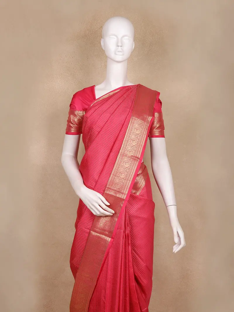 Pink Butta Woven Design Kanchipuram Silk Saree 2