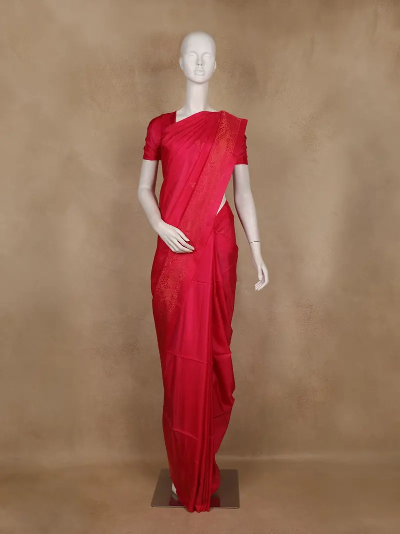 Pink Butta Woven Soft Silk Saree With Matching Zari Border 1