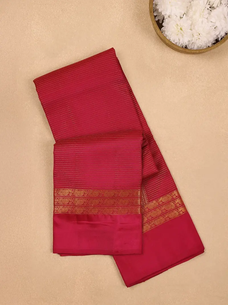 Pink Checkered Woven Pure Kanchipuram Silk Saree 1