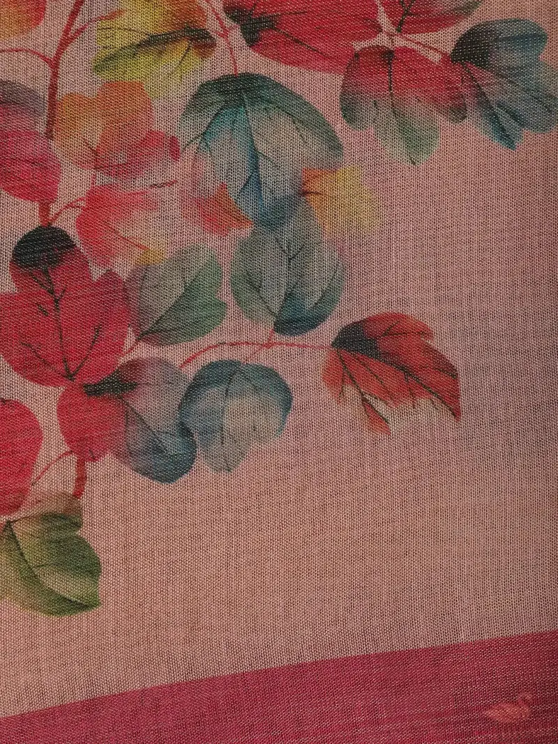 Pink Floral Design Semi Tissue Saree 2
