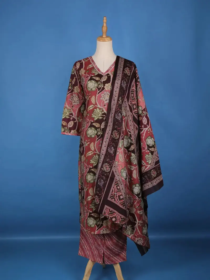 Pink Floral Designed Cotton Salwar Suit 1
