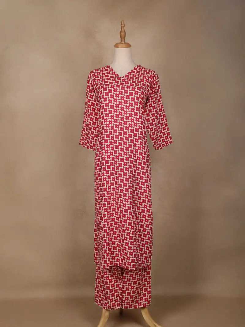 Pink Floral Designed Cotton Salwar Suit 1
