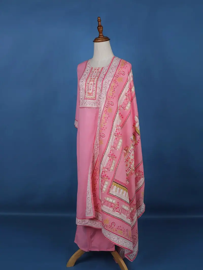 Pink Floral Designed Cotton Salwar Suit 3