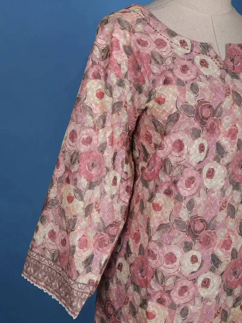 Pink Floral Designed Cotton Salwar Suit 4