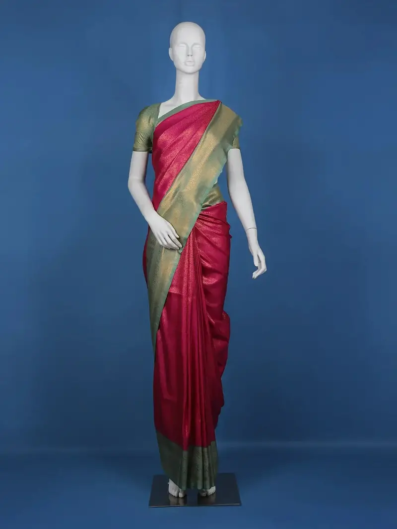 Pink Floral Designed Soft Silk Saree 1