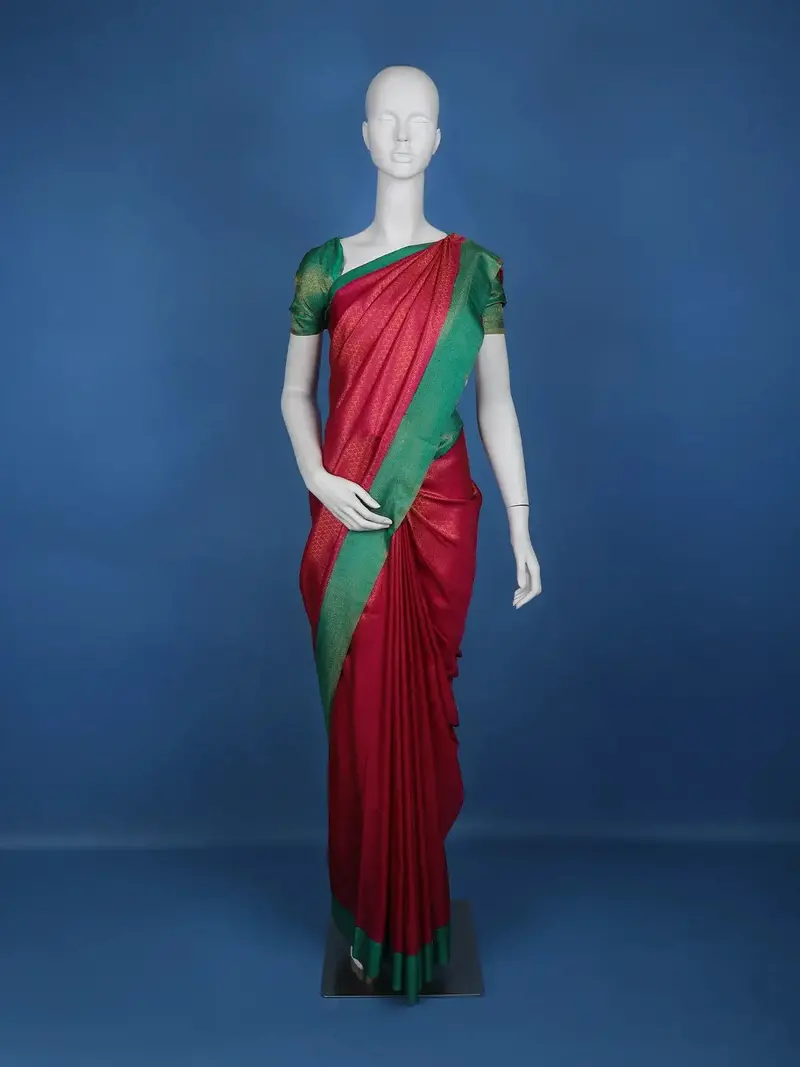 Pink Floral Designed Soft Silk Saree 1