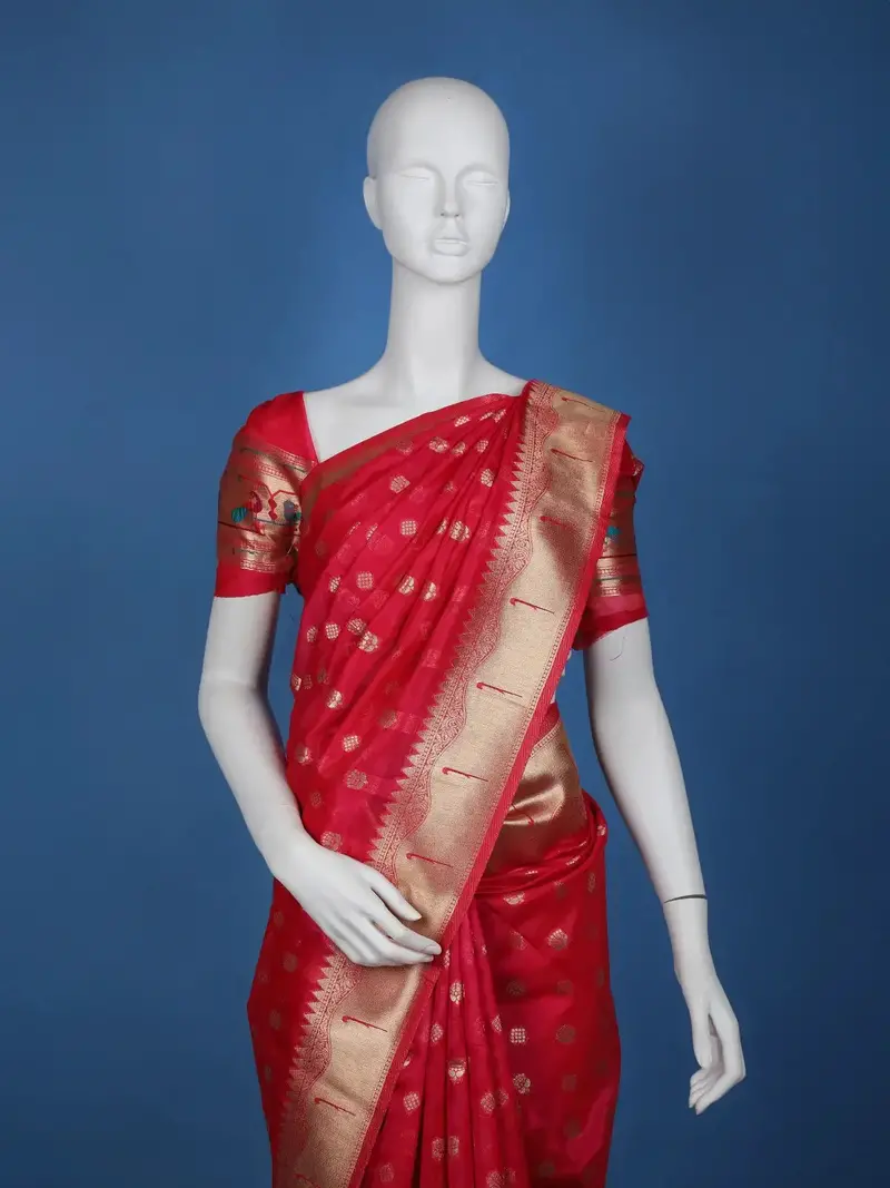Pink Floral Designed Soft Silk Saree 2