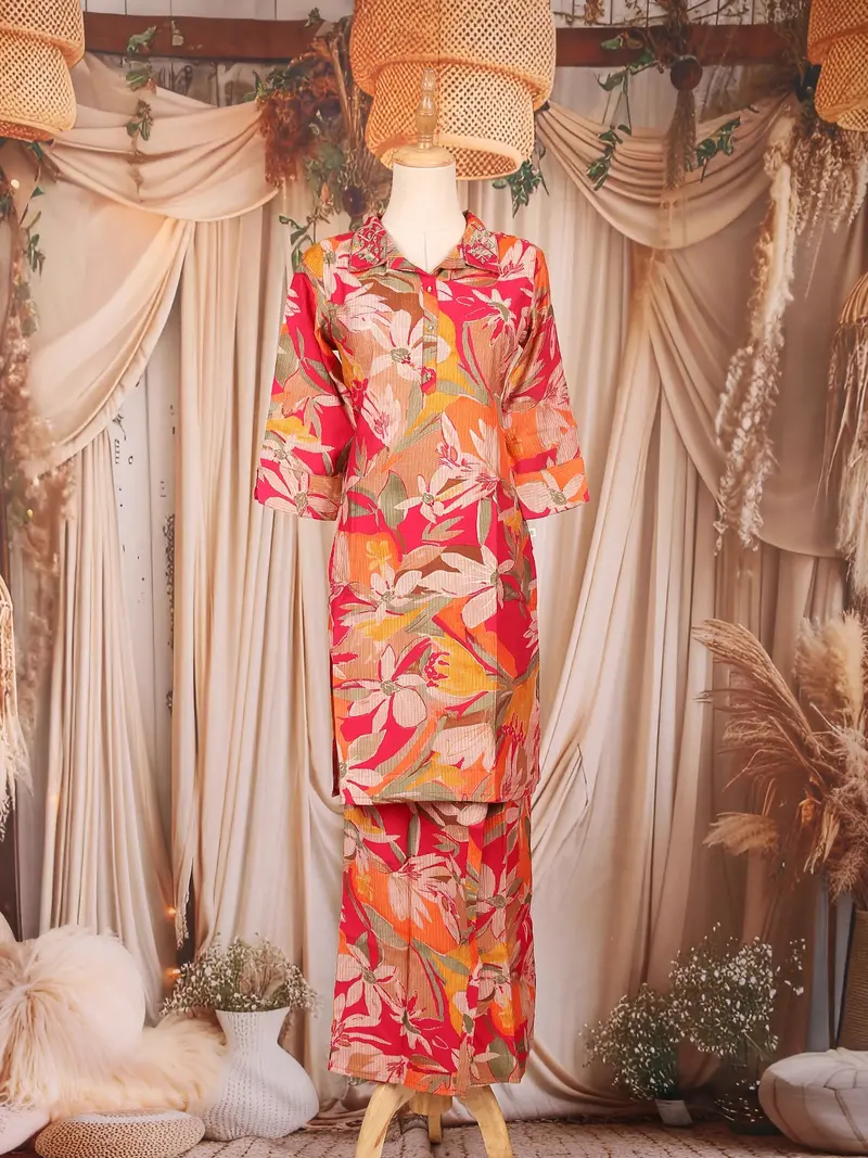 Pink Floral Printed Cotton Salwar Suit 1