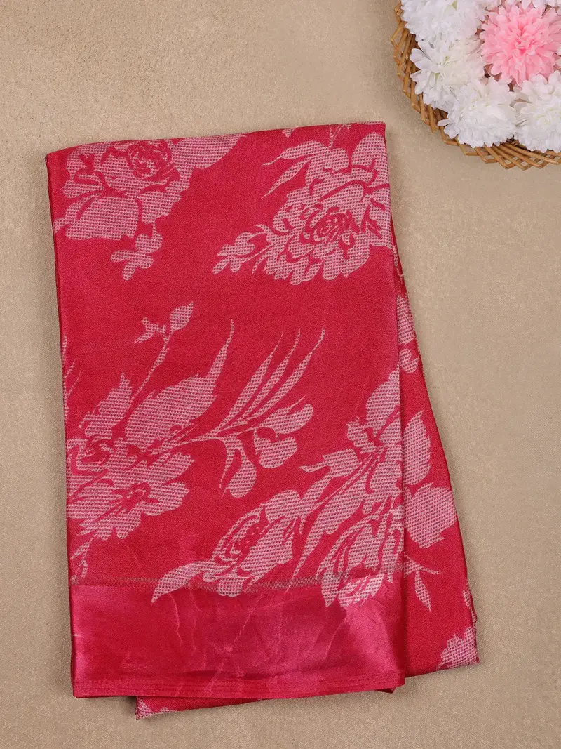 Pink Floral Prints Fancy Georgette Saree 1
