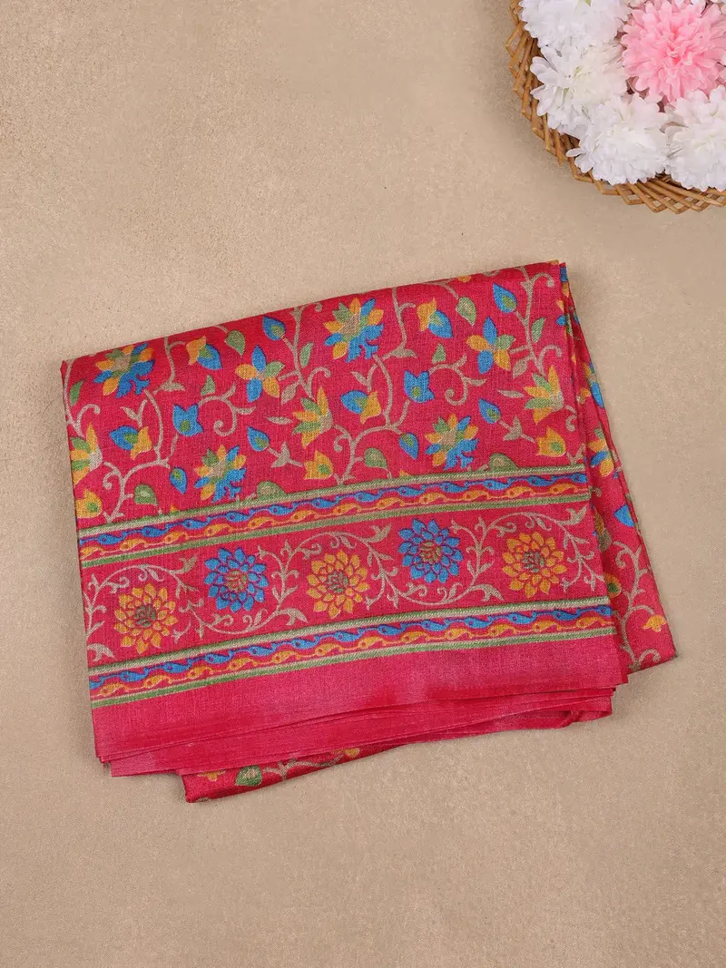 Pink Floral Prints Fancy Georgette Saree 1