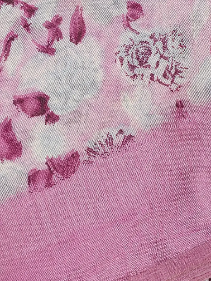 Pink Floral Prints Fancy Georgette Saree 2