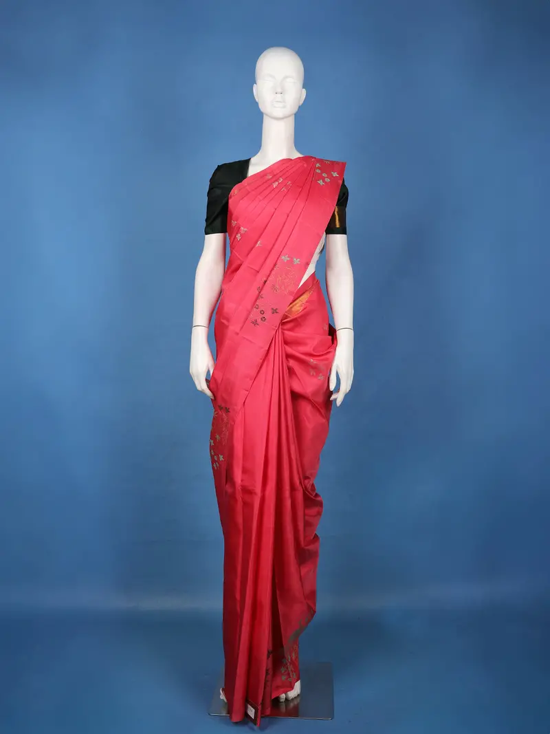 Pink Motif Woven Design Pure Kanchipuram Silk Saree 1