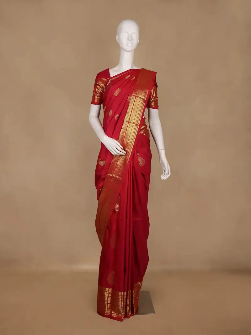 Pink Paisley Woven Pure Kanchipuram Silk Saree With Zari Border 1