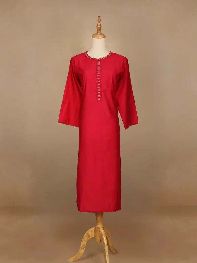 Pink Plain Cotton Rayon Kurti 1