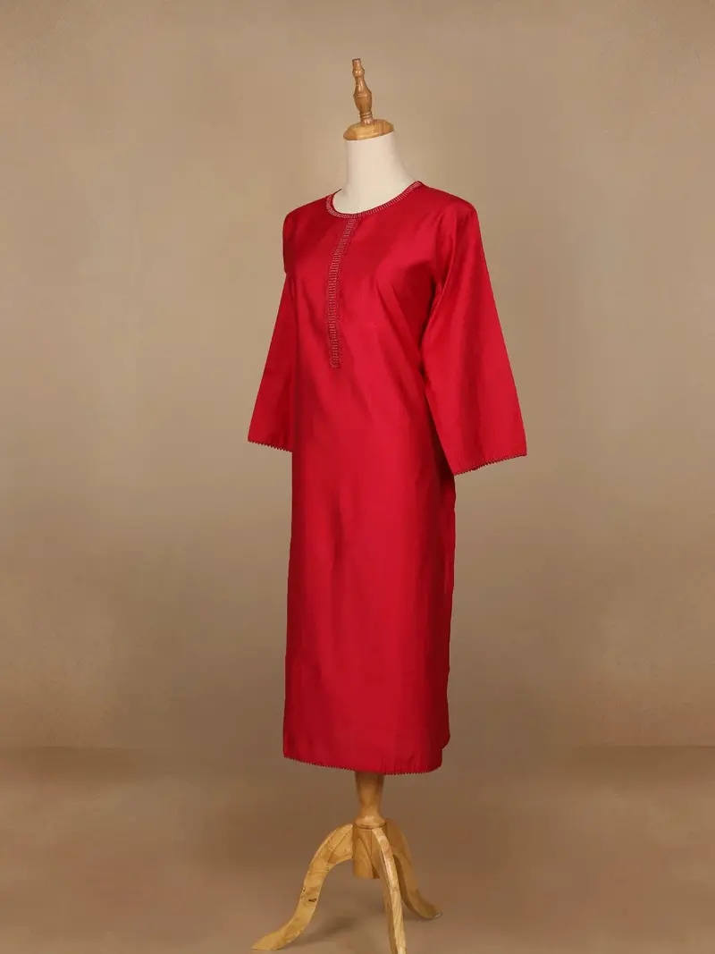 Pink Plain Cotton Rayon Kurti 4