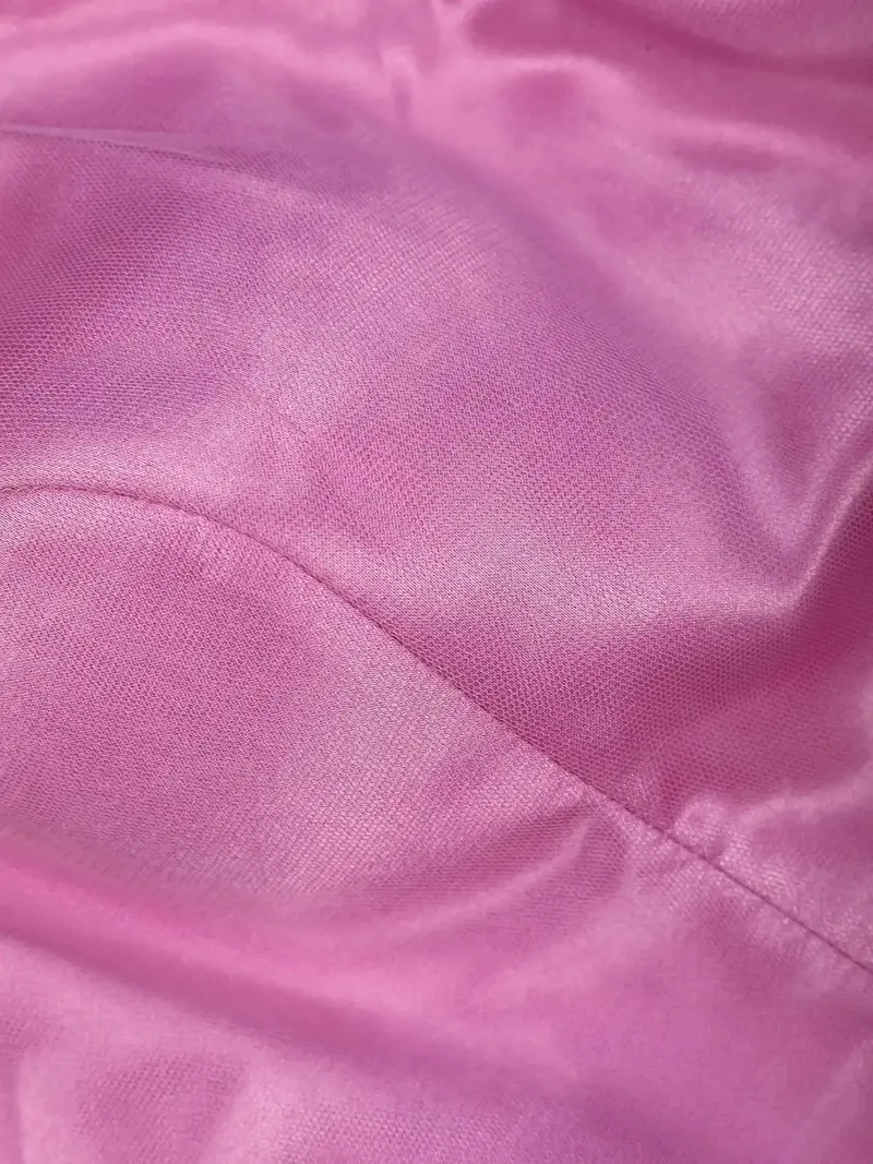 Pink Sequin And Bead Embellished Readymade Satin Blouse 2