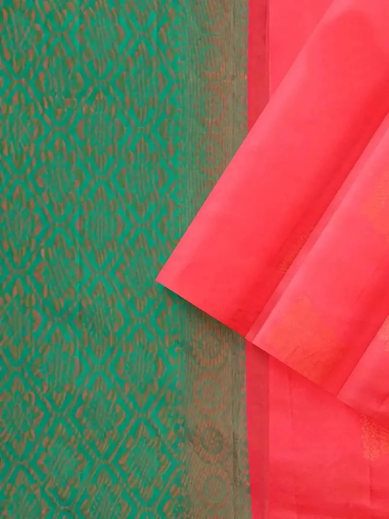 Pink Silk Saree With Zari Butta On The Body And Without Border 2