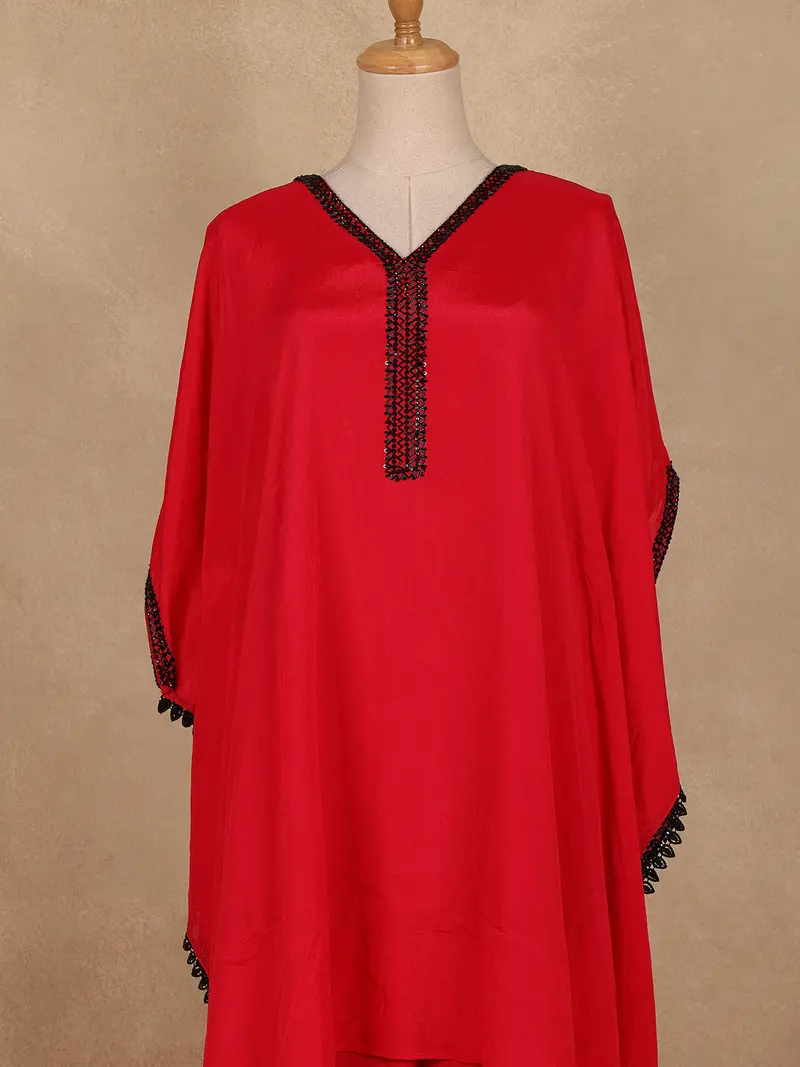 Pink Solid Design Georgette Kaftan Suit 2