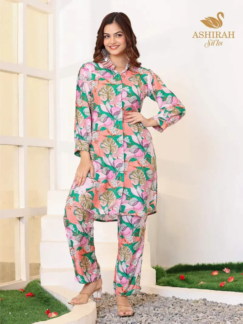 Pink Straight Cut Salwar Suit Enhanced With Floral Prints 1
