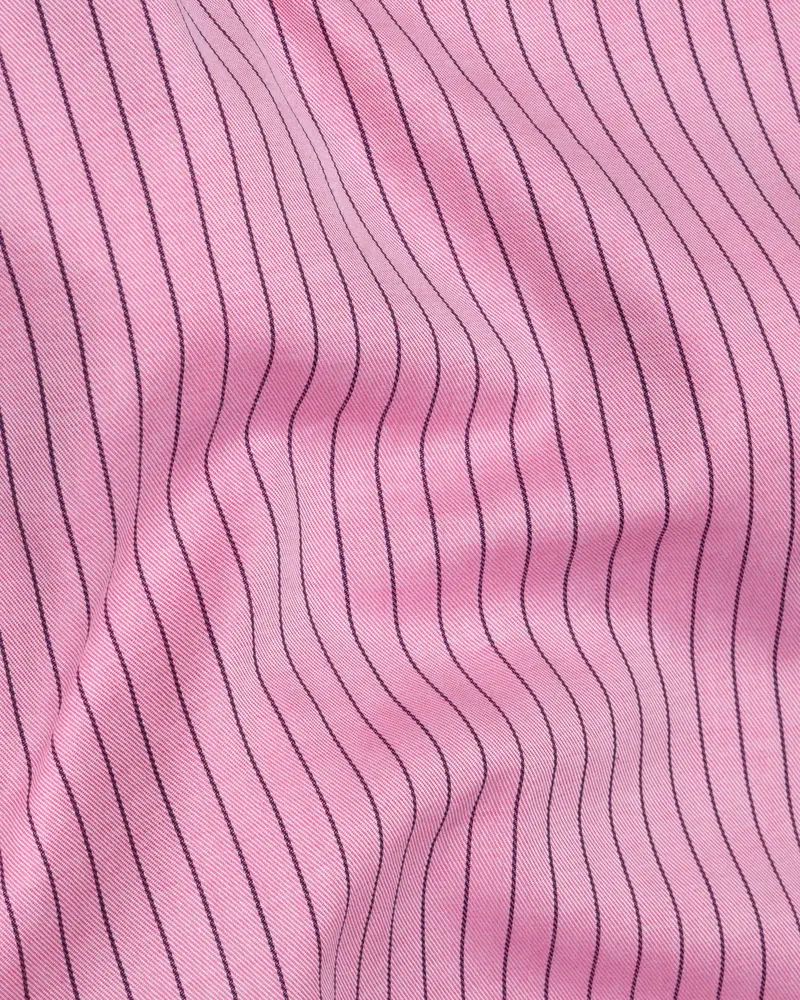 Pink Twill Striped Premium Cotton Shirt 2