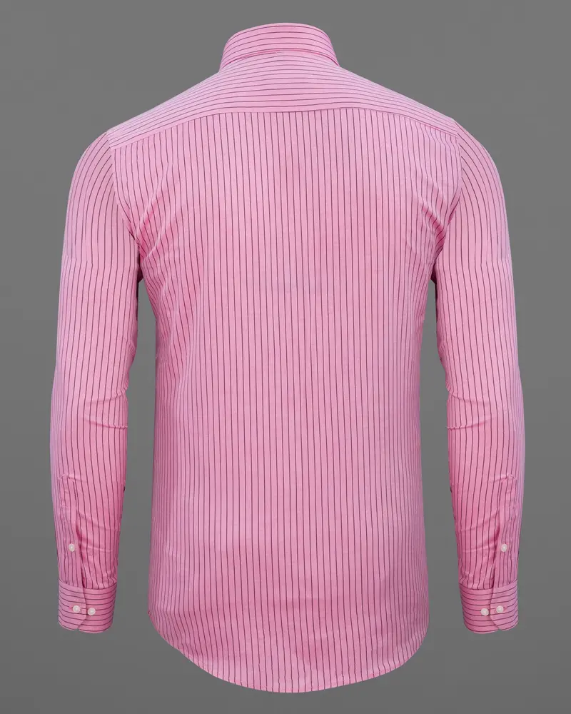 Pink Twill Striped Premium Cotton Shirt 6