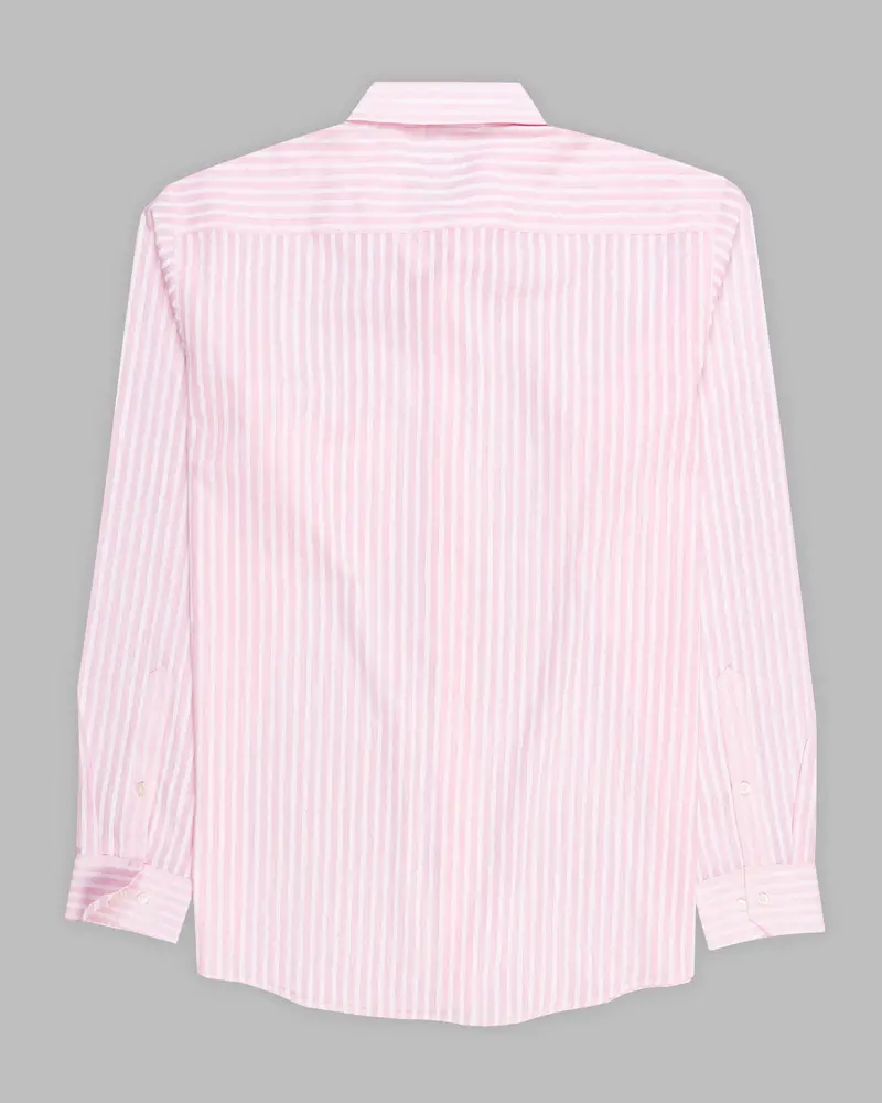 Pink With White Pinstriped Premium Cotton Shirt 6