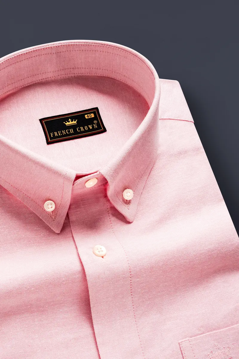 Pinkflair-Flamingo Solid Oxford Premium Cotton Semi Formal Shirt 1