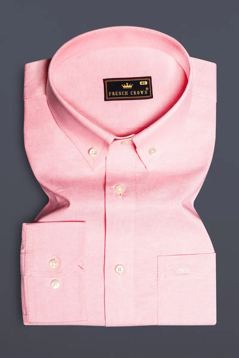 Pinkflair-Flamingo Solid Oxford Premium Cotton Semi Formal Shirt 3