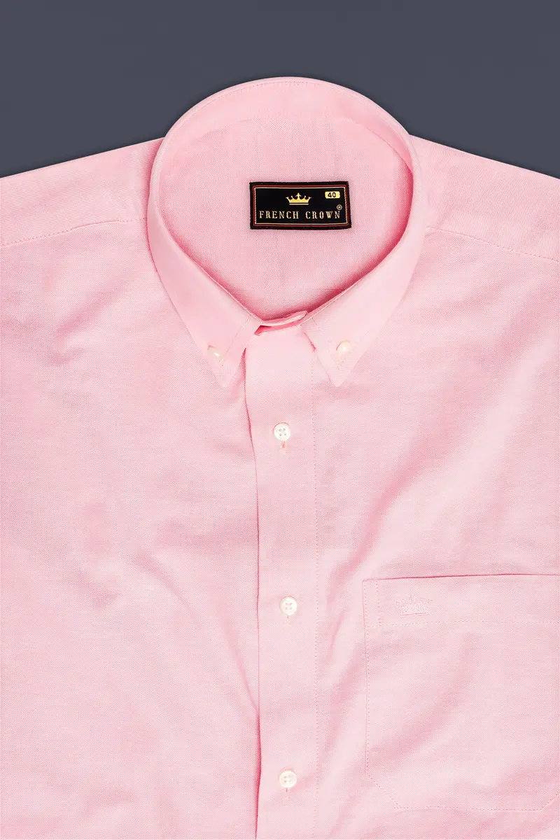 Pinkflair-Flamingo Solid Oxford Premium Cotton Semi Formal Shirt 4