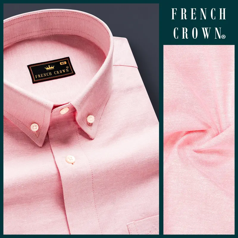 Pinkflair-Flamingo Solid Oxford Premium Cotton Semi Formal Shirt 8