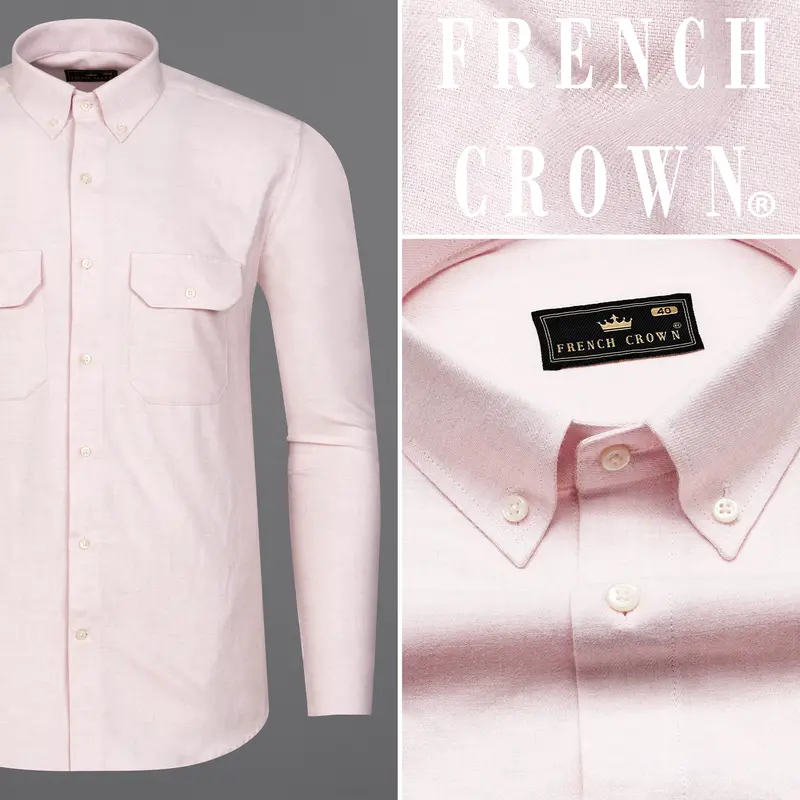 Pinocchio Peach Royal Oxford Overshirt/Shacket 10