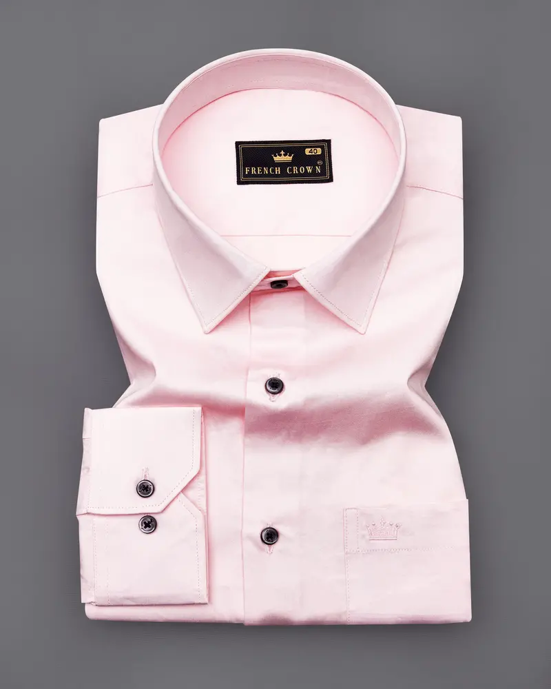 Pinocchio Pink Subtle Sheen Super Soft Premium Cotton Shirt 4