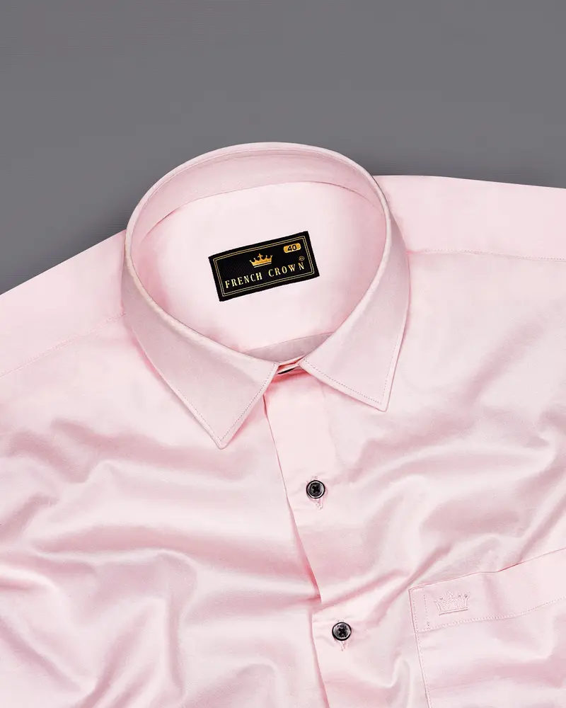 Pinocchio Pink Subtle Sheen Super Soft Premium Cotton Shirt 5
