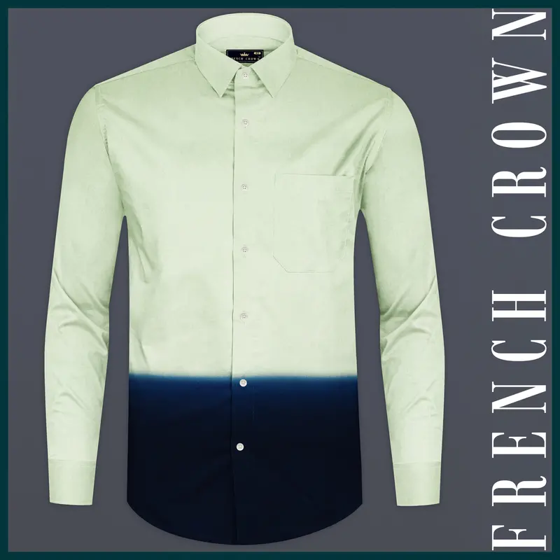 Pixie Green And Blue Whale Heavyweight Twill Premium Cotton Shirt 1