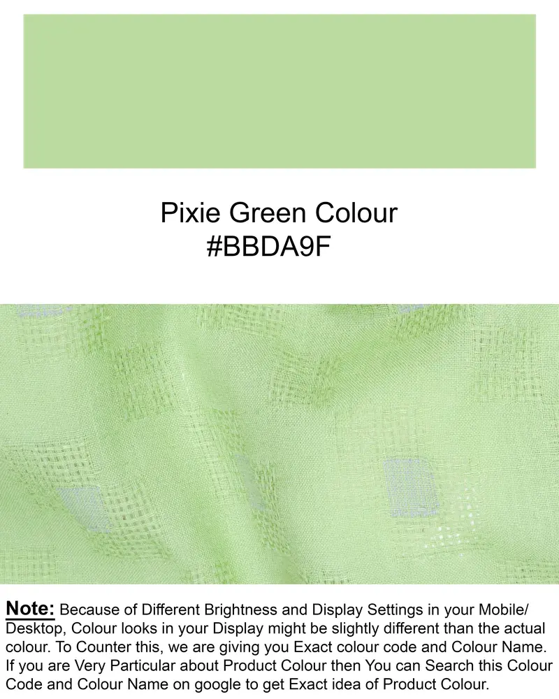 Pixie Green Geometric Dobby Textured Premium Giza Cotton Kurta Set 8