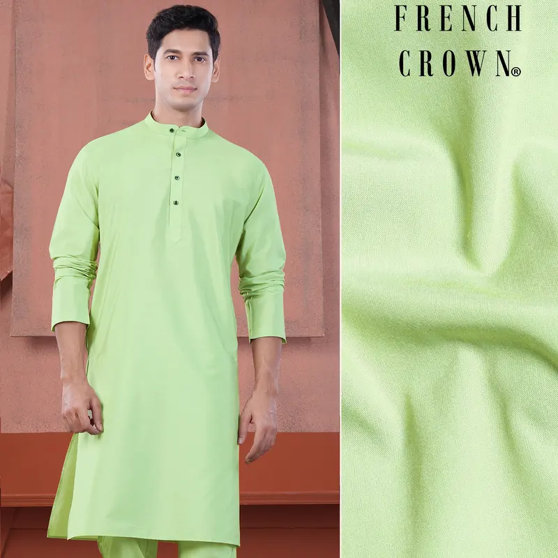 Pixie Green Subtle Sheen Viscose Kurta 1