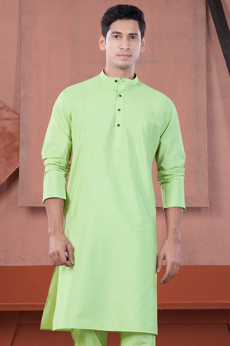Pixie Green Subtle Sheen Viscose Kurta 2