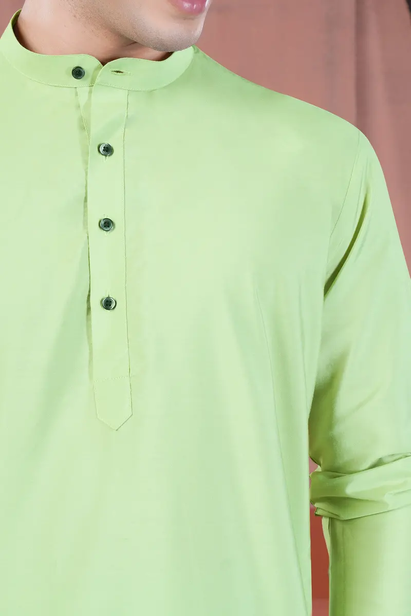 Pixie Green Subtle Sheen Viscose Kurta 4