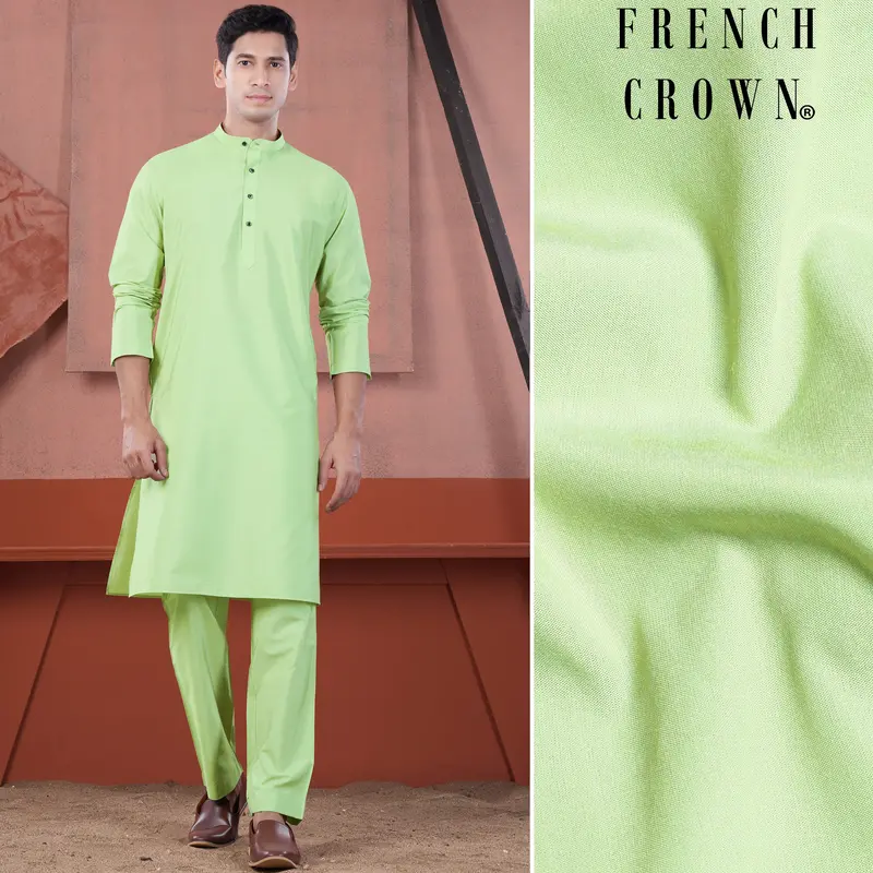 Pixie Green Subtle Sheen Viscose Kurta Set 1
