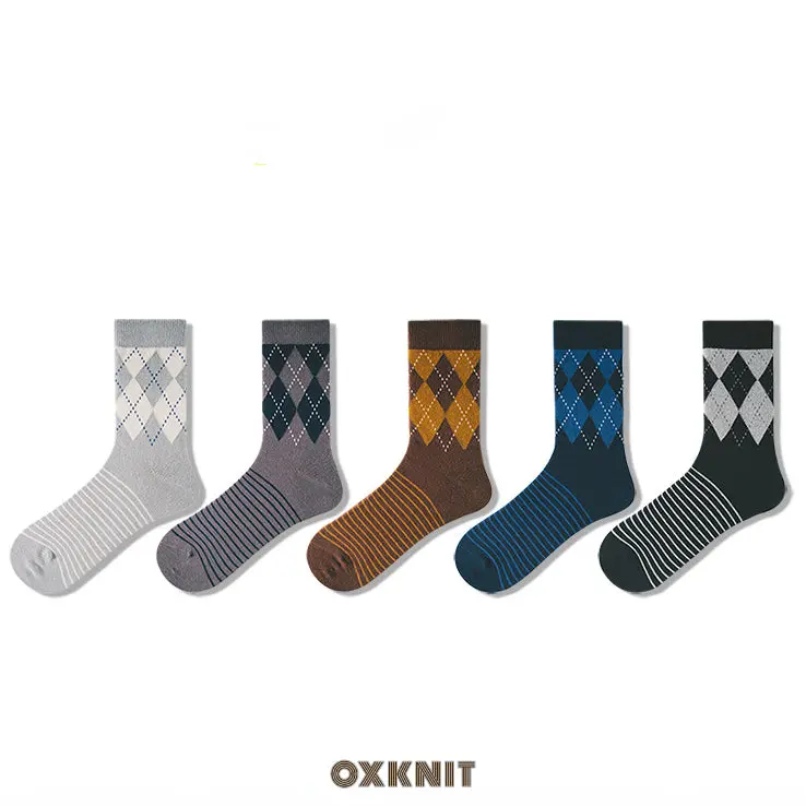 Plaid Men's Socks Tube Socks Cotton Socks 1