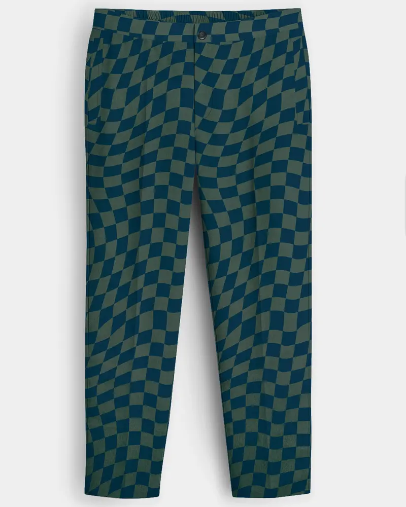 Plaivell-Celtic Green Plaid Super Soft Poplin Giza Cotton Lounge Pant 1