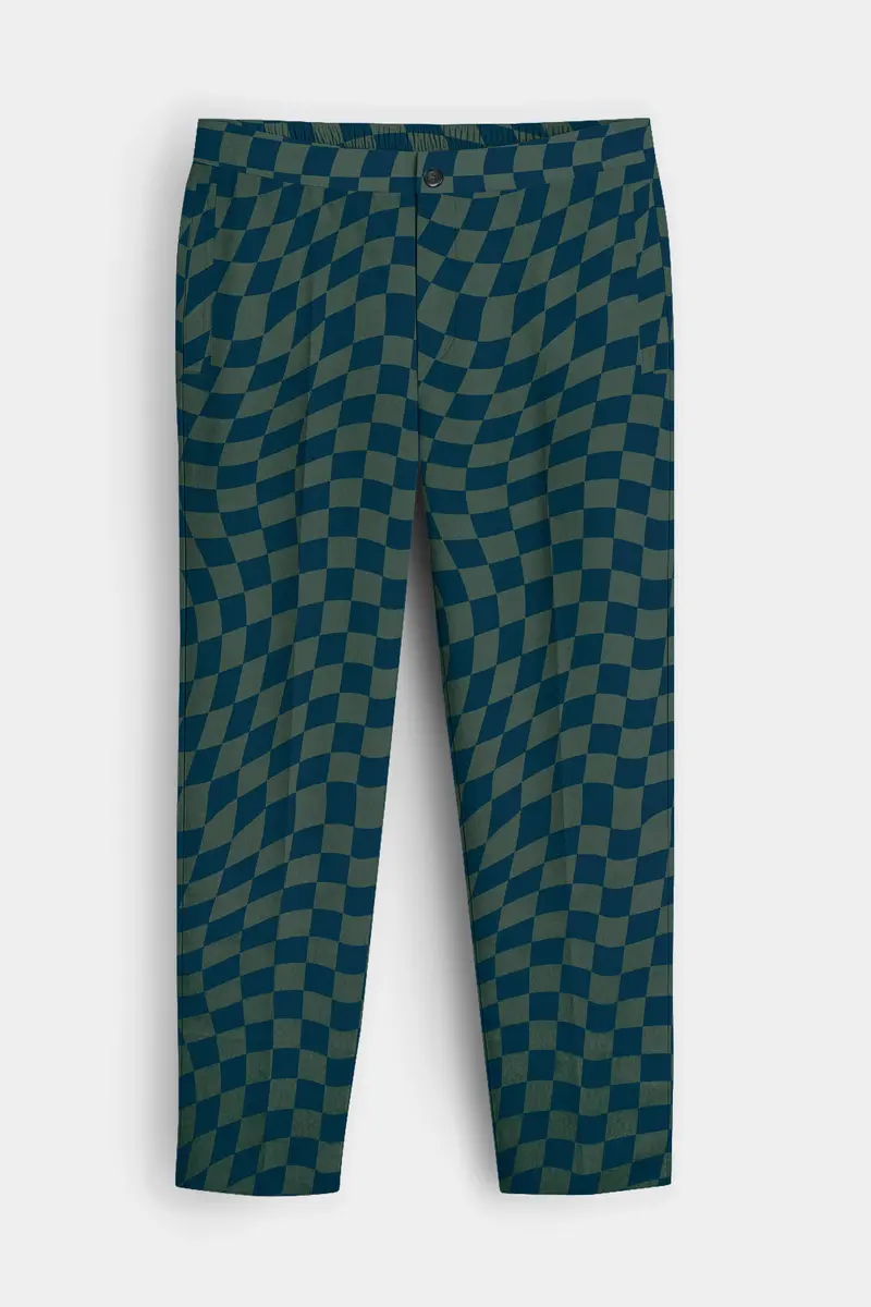 Plaivell-Celtic Green Plaid Super Soft Poplin Giza Cotton Lounge Pant 2
