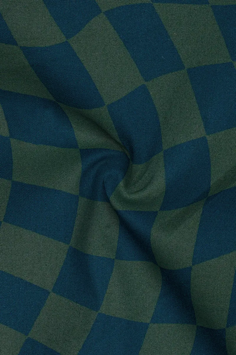 Plaivell-Celtic Green Plaid Super Soft Poplin Giza Cotton Lounge Pant 3